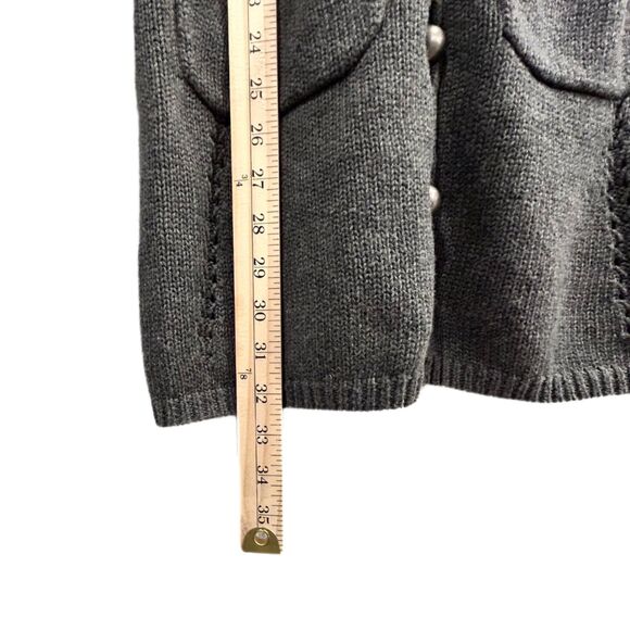BCBGMaxAzria Cardi Sweater Gray Cotton Lambswool Long Cardigan Women’s XS - Picture 8 of 8